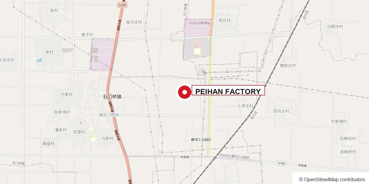 Peihan Metal Products factory location in Majia Village, Shimenqiao Town, Renqiu, Hebei, China