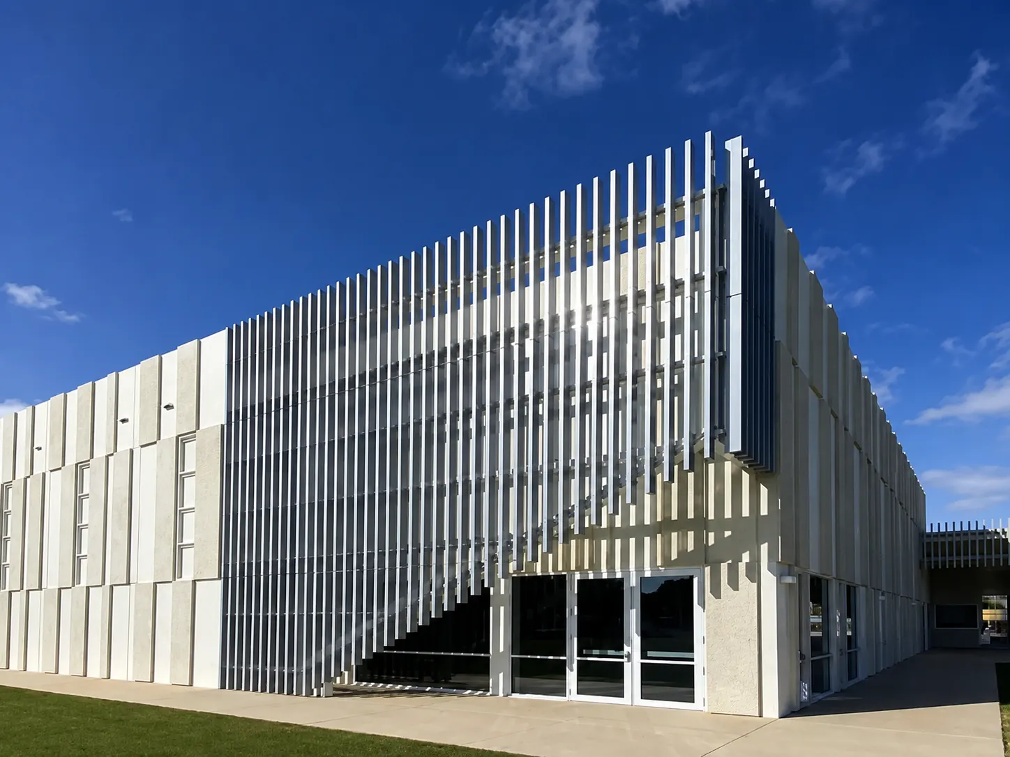 Building facade image used as a temporary hero background
